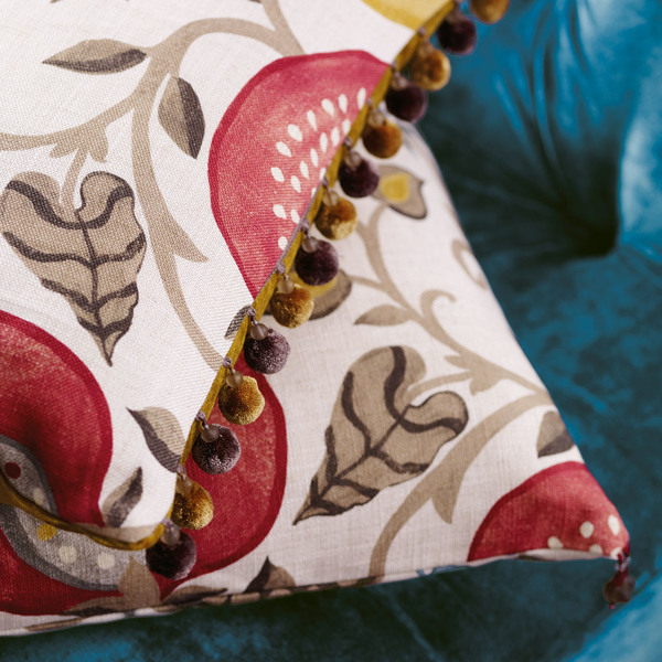 Ottoman Flowers Indigo/Ochre Fabric by Sanderson